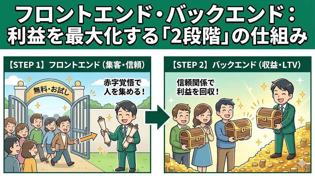 04. フロントエンド・バックエンド：利益を最大化する「2段階」の仕組み
