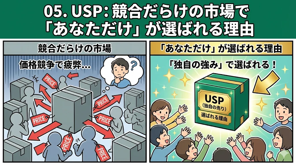 05. USP：競合だらけの市場で「あなただけ」が選ばれる理由